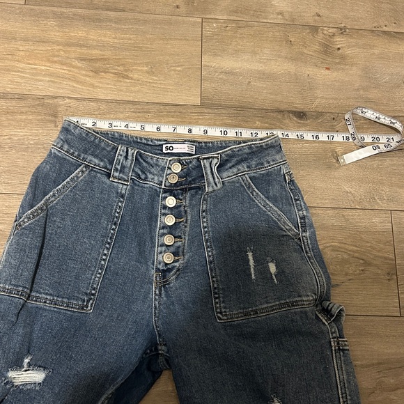 SO Relaxed Fit Distressed Blue Jeans - Picture 7 of 12